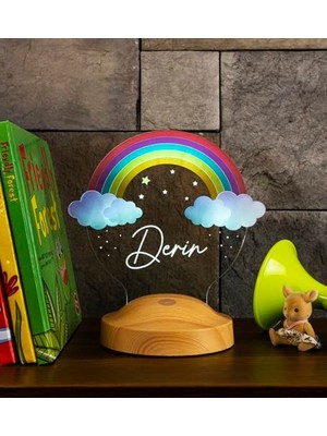 Marmara Avm Gökkuşağı Çocuk Hediyesi Rainbow LED Gece Lambası, Çocuk Odası Aydınlatması, Erkek Bebek ve Kız Bebek Için