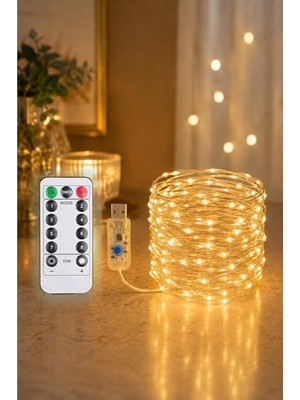 Marmara Avm Günışığı Renk Uzaktan Kumandalı 10 Metre USB Peri LED Parti Aydınlatması