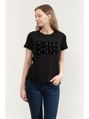 Dkny Kadın Bisiklet Yaka T-Shirt Siyah