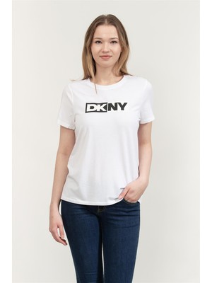Dkny Kadın Bisiklet Yaka T-Shirt Beyaz