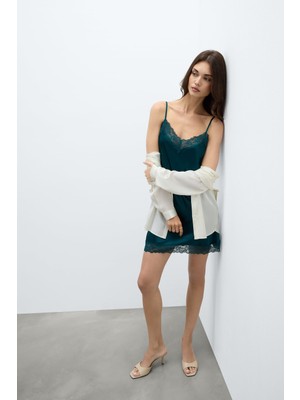 Intimissimi Silk Slip With Lace