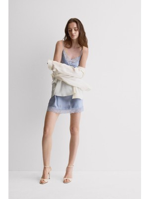 Intimissimi Silk Slip With Lace