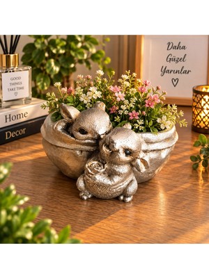 Forevv Dekoratif Hayvan Figürlü Masaüstü Organizer – Anahtarlık Takı Toka Kalem Düzenleyici Çok Amaçlı Dekoratif Kase Polyester 11X18 cm