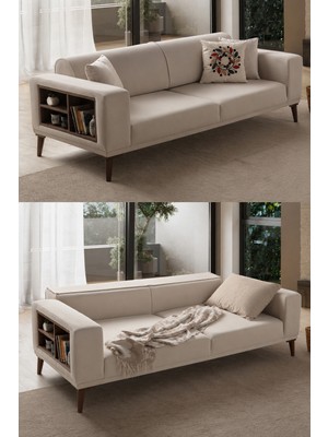 İndes Home Indes Home Grande 3'lü Koltuk Krem