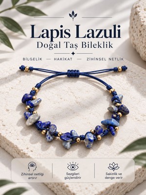 Femenino Lapis Lazuli Doğal Taş Merdiven Örgü Ayarlanabilir Bileklik