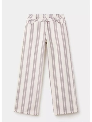 Mango Çizgili Düz Kesim Jean