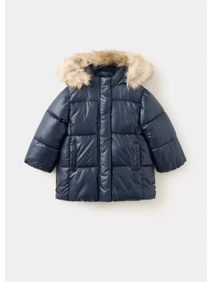 Mango Kapüşonu Suni Kürklü Kapitone Anorak