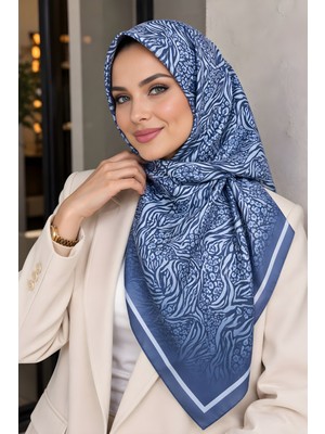 İmaj Butik Indigo Desenli Soft Eşarp