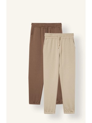 DeFacto Regular Fit Lastikli Paça 2'li Jogger Eşofman Altı Erkek Çocuk I0596A826AU