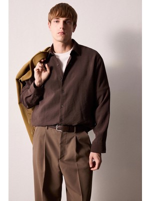 DeFacto Regular Fit Polo Yaka Modal Uzun Kollu Gömlek H5254AX26AU