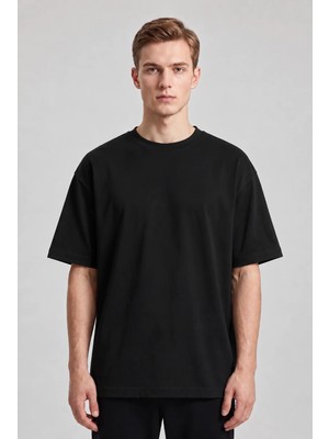Black Nova Oversize Baskılı Unisex Tişört F1 Black Siyah