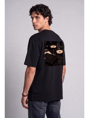 Black Nova Oversize Baskılı Unisex Tişört Espresso Martini Black Siyah