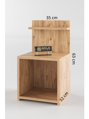 Açık Raflı Komodin Ceviz 63 cm