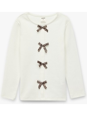 Koton Kız Bebek Sweat 7WMG10025AK Ekru