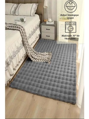 Talvora Home Bubble Peluş Halı 20 mm Hav Yüksekliği – Koyu Gri Kaymaz Taban, Ultra Yumuşak, Modern Dekoratif Salon Yatak Odası Halısı