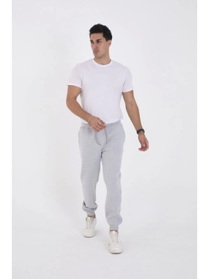 Ayessa Unisex Kışlık Üç Iplik Lastikli Eşofman Pantolon - Gri