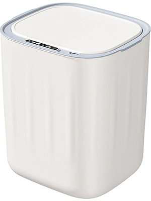 Greentech Sensörlü Akıllı Çöp Kovası 28 L, Şarjlı, 2 Ekranlı, Beyaz / GT-SC07B-T
