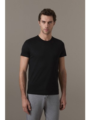 Hemington Superfine Pamuk Bisiklet Yaka Siyah Basic T-Shirt
