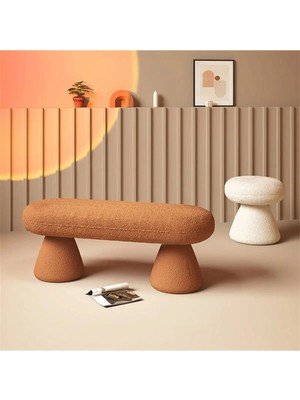 SCY Olverina Modern Teddy Kumaş Puf Bench Rahat Oturma Yatağı Kanepe