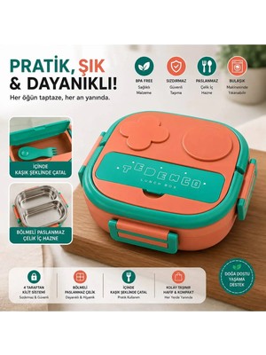 Maison Luré Çift Bölmeli Paslanmaz Çelik Lunch Box Yemek Kabı