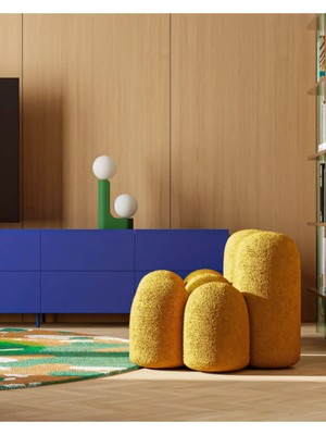 SCY Monteria Dilimli Görünüm Modern Puf Bench Montajsız Berjer