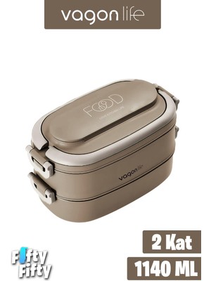 Maison Luré 1140 ml 2 Kat Paslanmaz Çelik Çorba Kaseli Bento Lunch Box Yemek Kabı