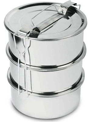 Maison Luré 3 Lü Paslanmaz Çelik Sefer Tası 12X6 cm Yemek Kabı