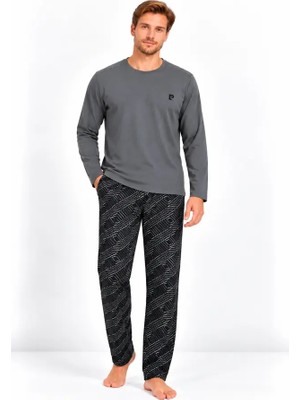 Pierre Cardin %100 Pamuk Uzun Kol Erkek Pijama Takım 6149