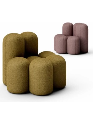 SCY Monteria Dilimli Görünüm Modern Puf Bench Montajsız Berjer