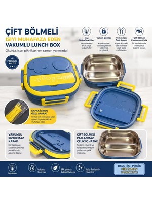 Maison Luré Çift Bölmeli Paslanmaz Çelik Lunch Box Yemek Kabı