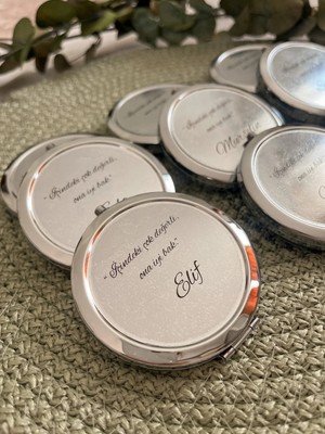Zarif Souvenirs Kişiselleştirilebilir Şeffaf Etiketli Metal Ayna 5 Adet Bride To Be, Kına, Nişan , Söz Hediyelik
