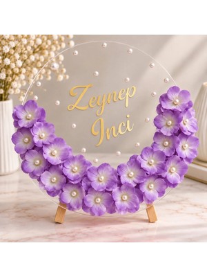 Zarif Souvenirs Yenidoğan ,çocuk , Evimize Hoşgeldiniz , Kişiselleştirilebilir Pleksi Kapı Süsü 30 cm