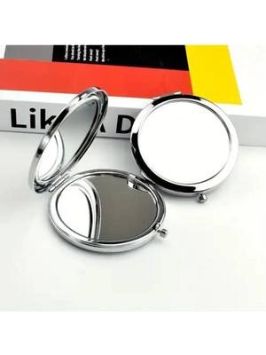 Mutlu Adım 10 Adet 7cm Metal Kapaklı Minik El Aynası Gümüş Renk