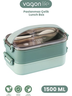 Maison Luré 1500 ml Bento Lunch Box Ofis-Okul Için Sefer Tası Yemek Kabı