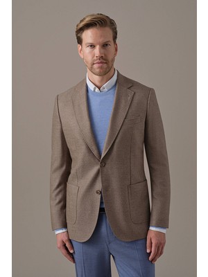 Hemington İtalyan Yün Kaşmir Tütün Rengi Blazer Ceket