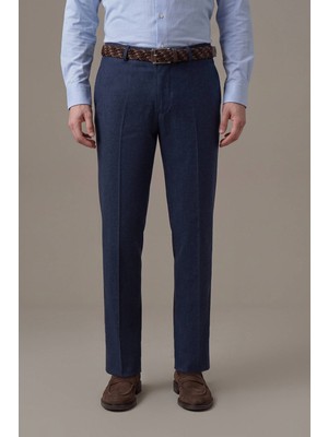 Hemington Yün Kaşmir Lacivert Flanel Pantolon