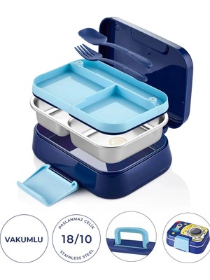 Maison Luré Vakumlu 4 Bölmeli Paslanmaz Çelik Çocuk Beslenme Kabı Yemek Kabı