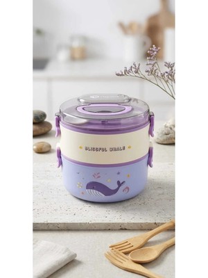 Maison Luré 2 Katlı Paslanmaz Çelik 1200 ml Beslenme Yemek Kabı