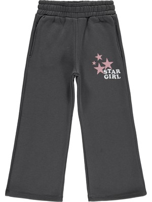 Civil Girls Civil Kız Çocuk Star Girl Baskılı Eşofman Altı | 3 Ip Baskılı | Okul Kreş ve Günlük Kullanım - Gri