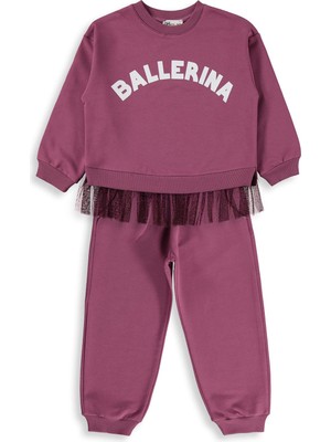 Civil Girls Civil Kız Çocuk Ballerina Baskılı Eşofman Takımı | 2 Ip - 2 Ip | Okul Kreş ve Günlük Kullanım - Lila