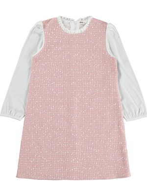 Civil Girls Gömlekli Tüvit 10-13 Yaş Elbise - Pembe