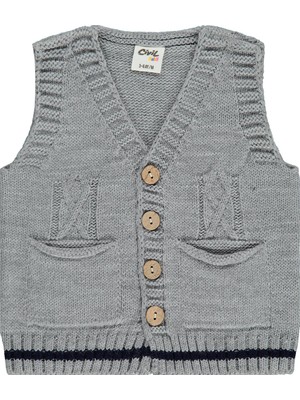 Civil Baby Örgülü Cepli 3-18 Ay Yelek - Gri