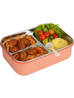 Maison Luré Paslanmaz Çelik Üç Bölmeli Yemek Saklama Kabı 1000 ml Beslenme Çantası