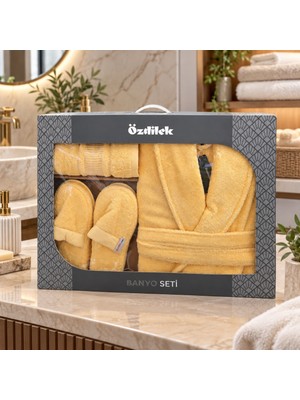 Özdilek Colourist B.sarısı Kişisel Banyo Bornoz Seti (S-M Beden)