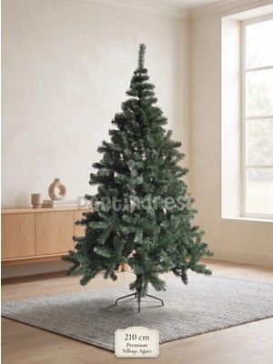 Parti Adresi Premium Yılbaşı Ağacı 210 cm 660 Dallı Metal Ayaklı Yoğun Görünümlü Çam Ağacı
