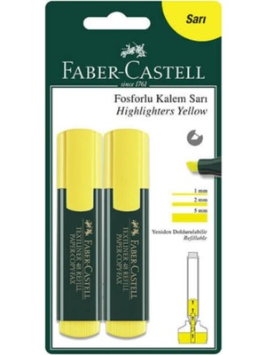 Faber-Castell 1548 Fosforlu Kalem Sarı 2 Li Blister