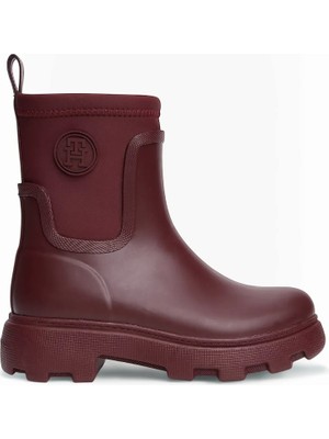 Tommy Hilfiger Th Stamp Warm Ankle Raın Boot Kadın Kırmızı Bot - FW0FW09544