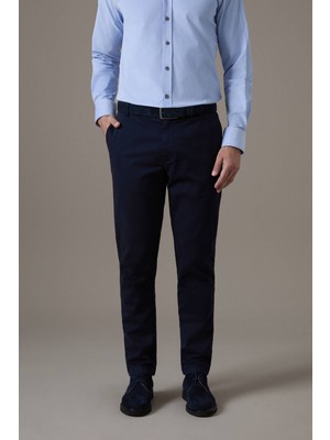 Hemington Pamuk Modal Lacivert Chino Pantolon