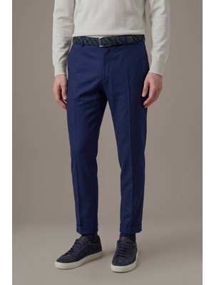 Hemington Saf Yün Koyu Mavi Chino Jogger Pantolon