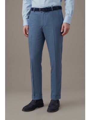 Hemington Saf Yün Mavi Chino Jogger Pantolon